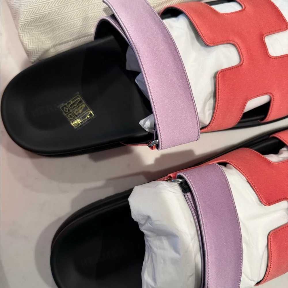 Hermes Chypre Sandals - Pink and Purple - Picture 3 of 5